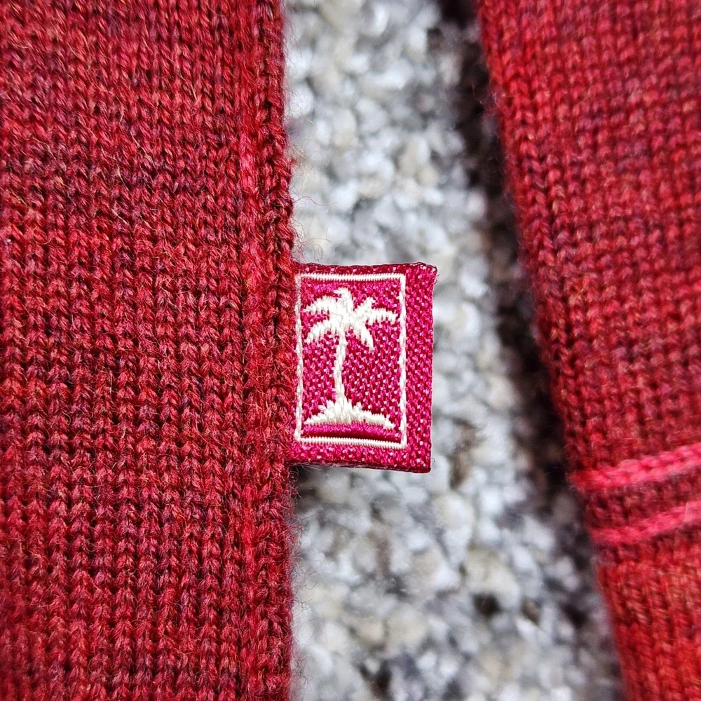 Tommy Bahama Sweater Mens Small V-Neck Extrafine Merino Wool Red Excellent